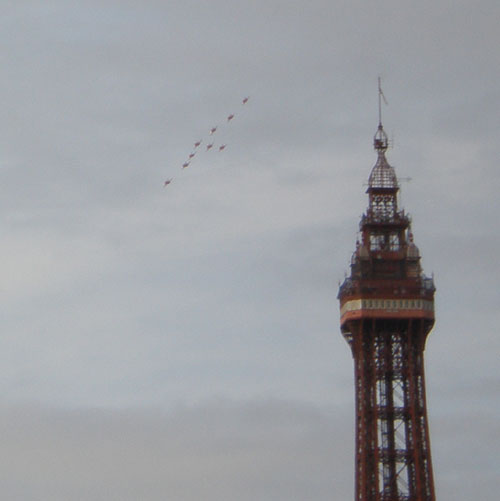 The Red Arrows by Blackpool Tower
