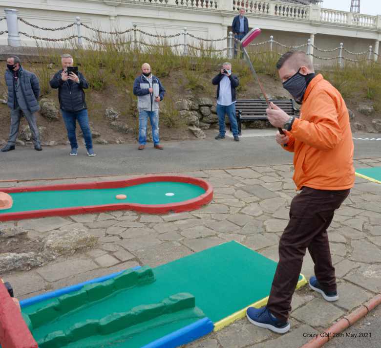 Richard Gottfried, Crazy Golf Champion on Blackpool's re-opened crazy golf course near North Pier