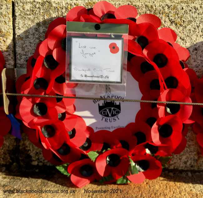 Blackpool Civic Trust Remembrance Wreath  November 2021