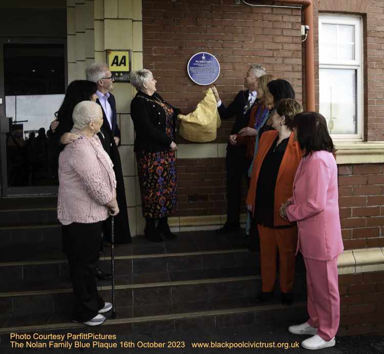 The Nolan Family Blue Plaque unveiling at the Cliffs Hotel Blackpool Octobr 2023