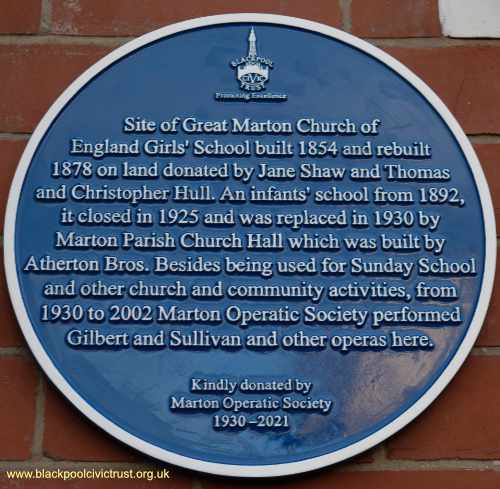 Unveiling of Blue Plaque for Marton Amateur Operetic Society, Blackpool