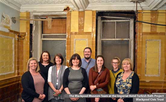 Visit by the Blackpool Museum Team to the Imperial Hotel Turkish Baths project.  Blackpool Civic Trust